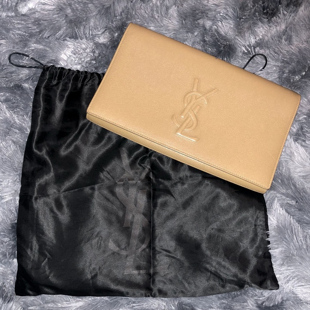 AUTHENTIC| YSL Belle de Jour Beige Leather Clutch